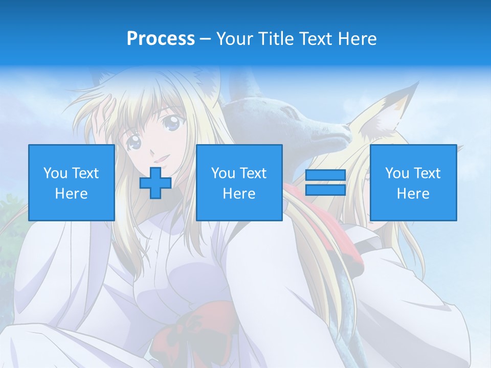 A Couple Of Anime Girls Sitting Next To Each Other PowerPoint Template