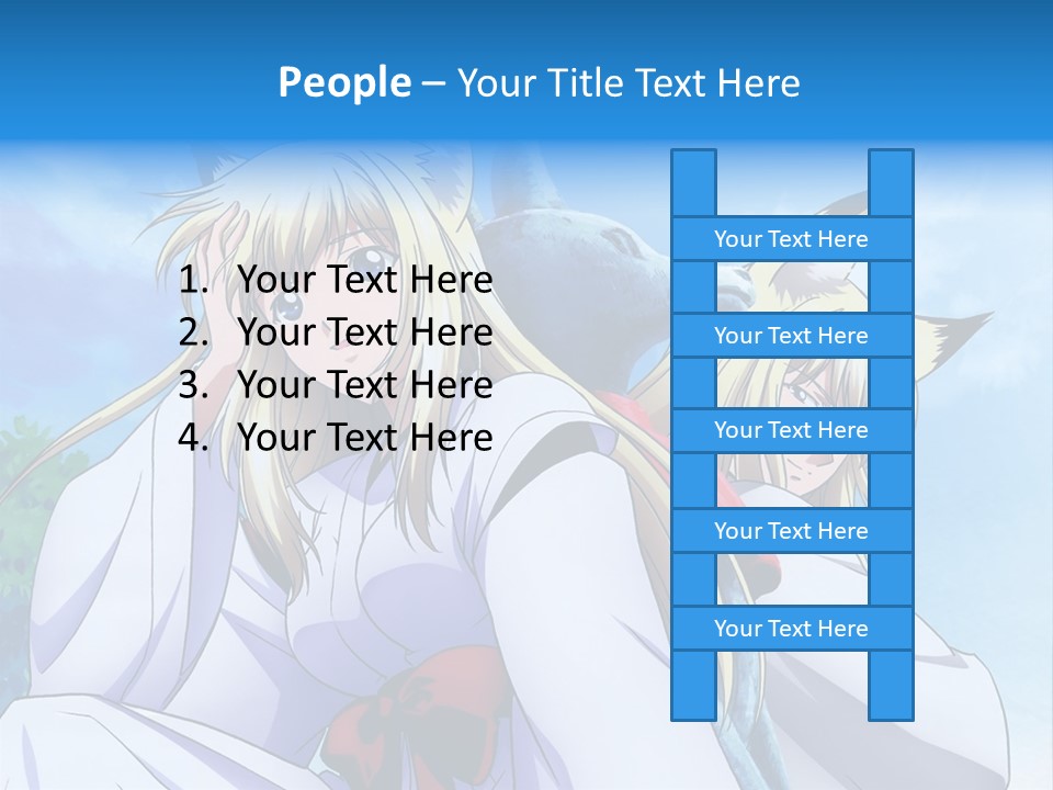 A Couple Of Anime Girls Sitting Next To Each Other PowerPoint Template