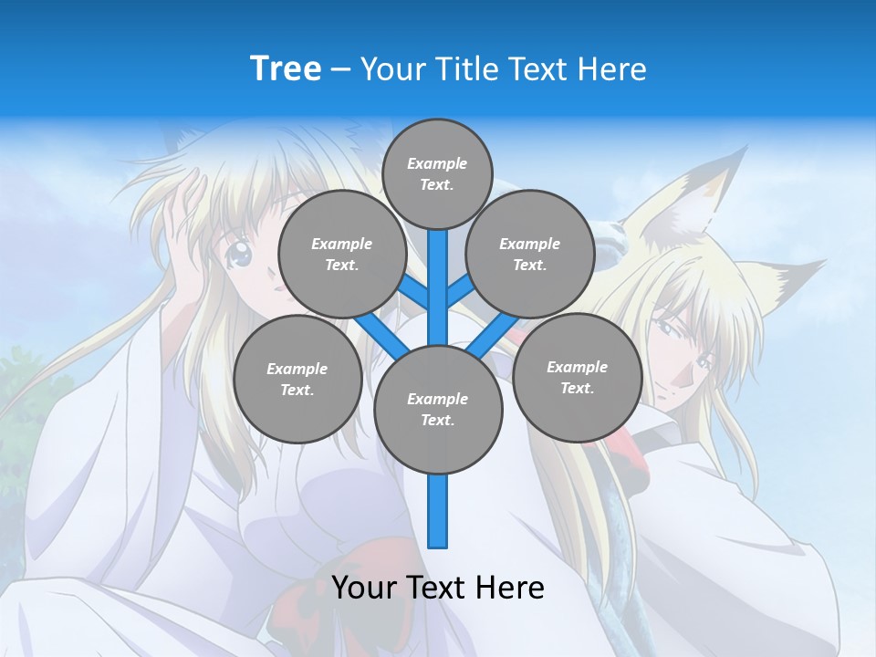 A Couple Of Anime Girls Sitting Next To Each Other PowerPoint Template