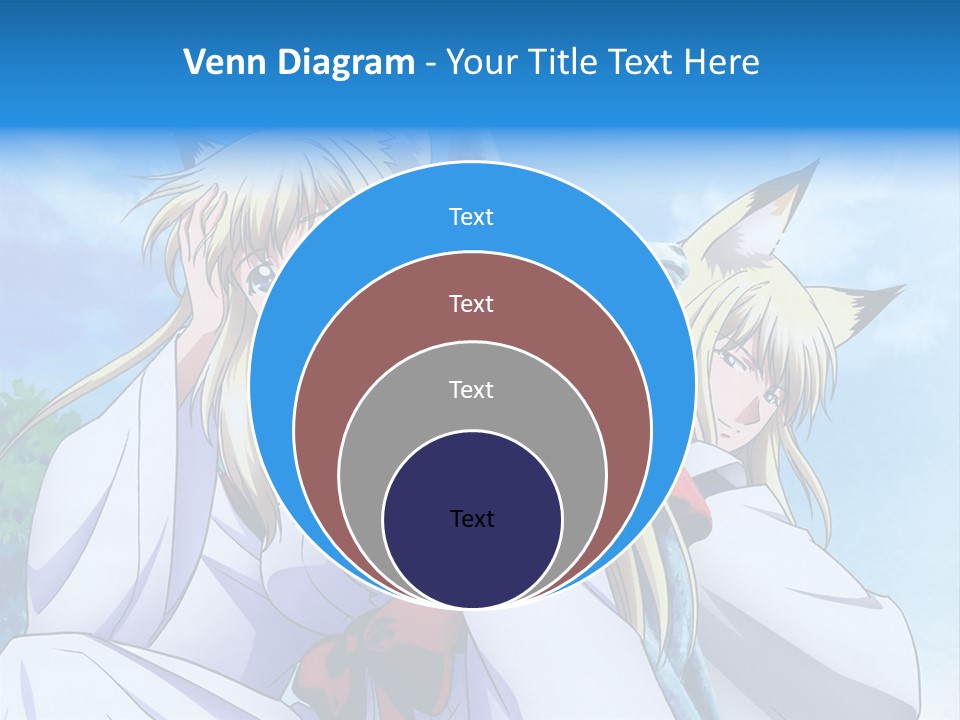 A Couple Of Anime Girls Sitting Next To Each Other PowerPoint Template