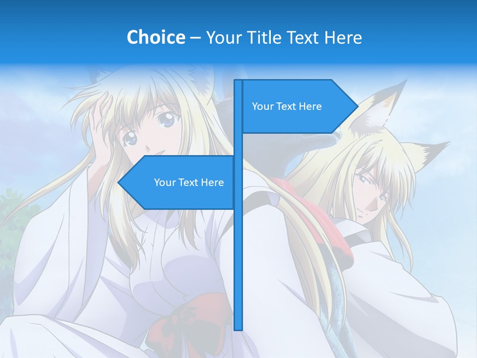 A Couple Of Anime Girls Sitting Next To Each Other PowerPoint Template
