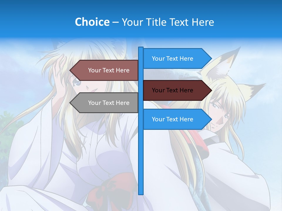 A Couple Of Anime Girls Sitting Next To Each Other PowerPoint Template