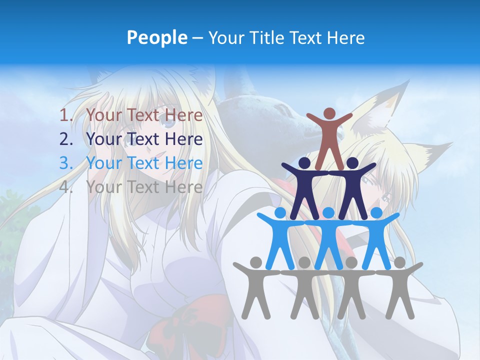 A Couple Of Anime Girls Sitting Next To Each Other PowerPoint Template