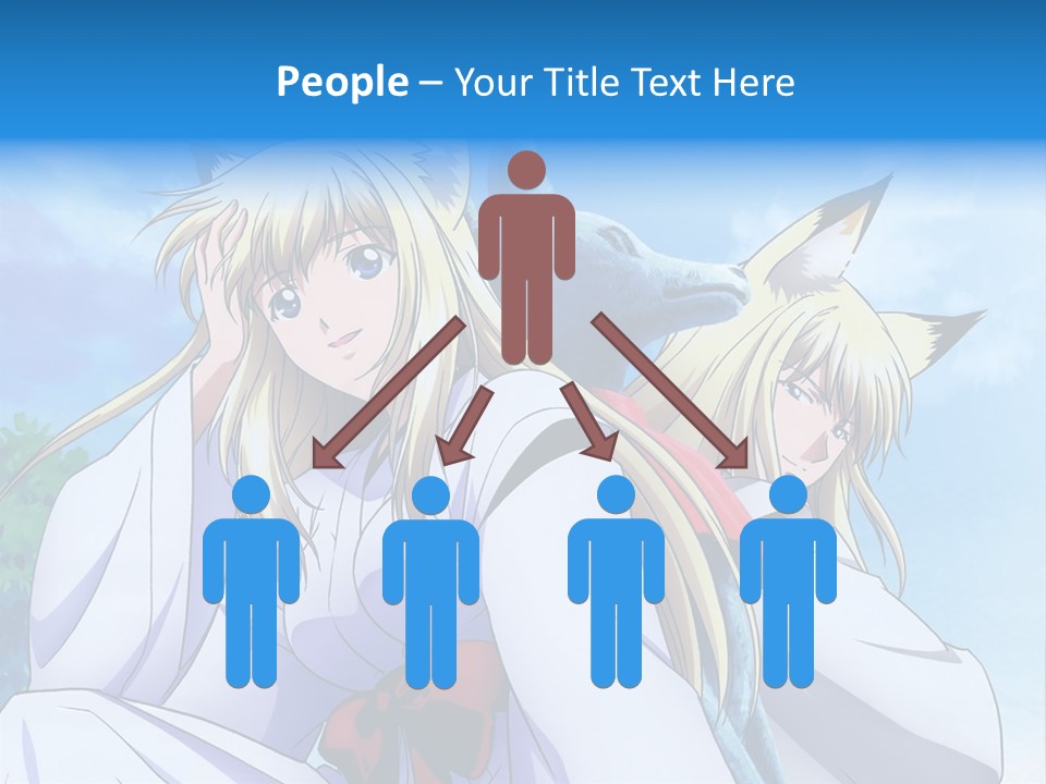 A Couple Of Anime Girls Sitting Next To Each Other PowerPoint Template