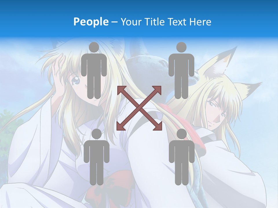 A Couple Of Anime Girls Sitting Next To Each Other PowerPoint Template