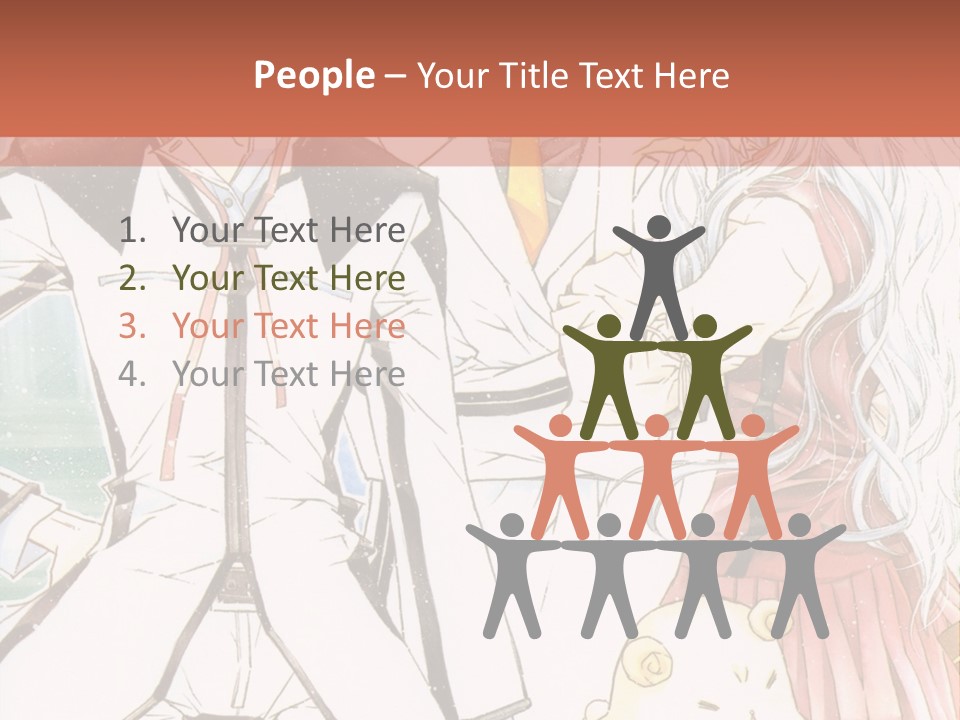 A Couple Of People Standing Next To Each Other PowerPoint Template