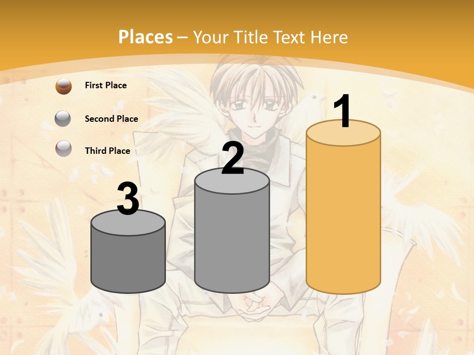 A Person Sitting On A Bench With A Yellow Background PowerPoint Template