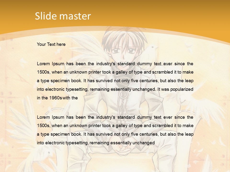 A Person Sitting On A Bench With A Yellow Background PowerPoint Template