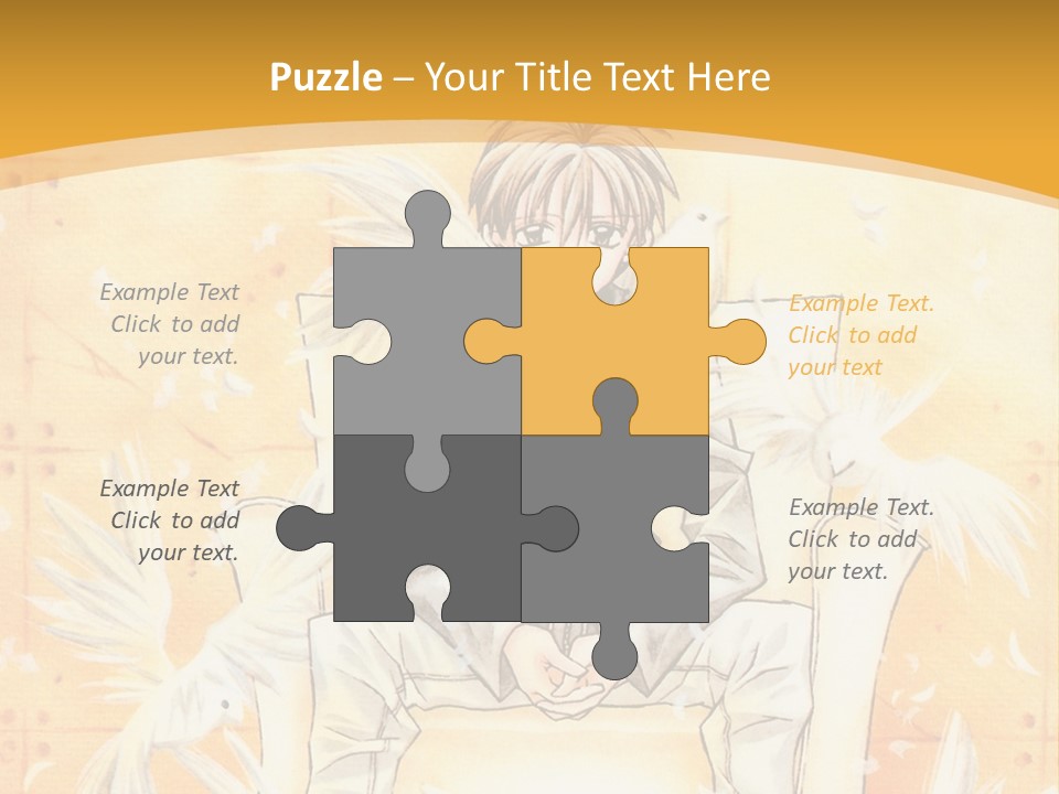 A Person Sitting On A Bench With A Yellow Background PowerPoint Template