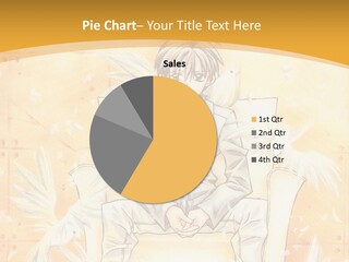 A Person Sitting On A Bench With A Yellow Background PowerPoint Template