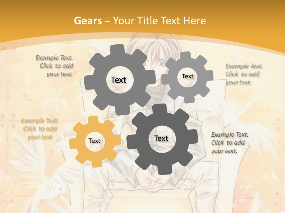 A Person Sitting On A Bench With A Yellow Background PowerPoint Template