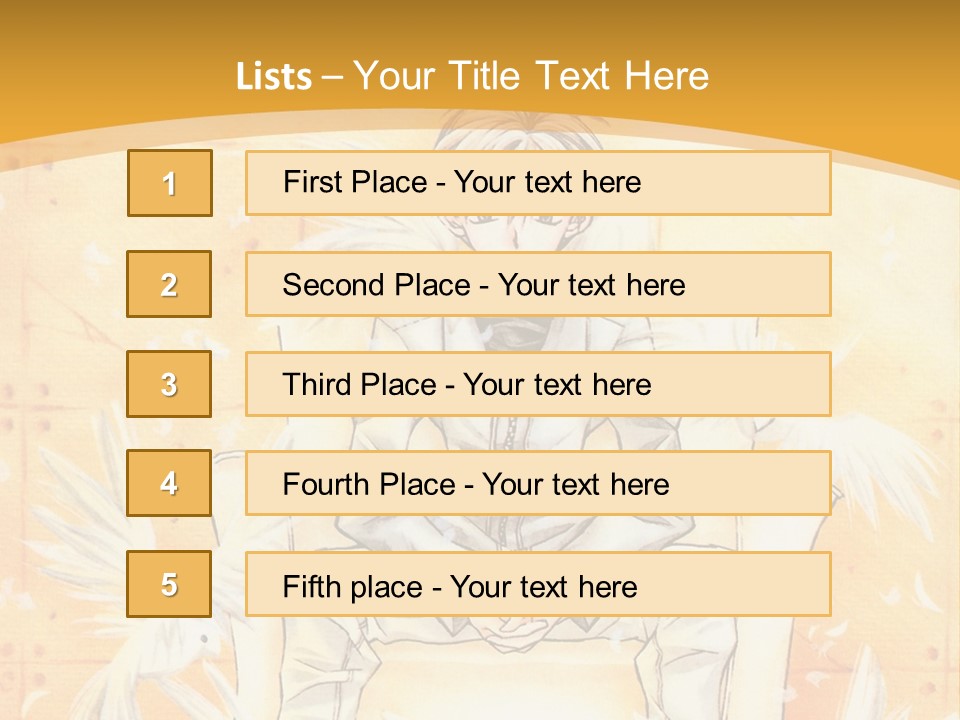 A Person Sitting On A Bench With A Yellow Background PowerPoint Template