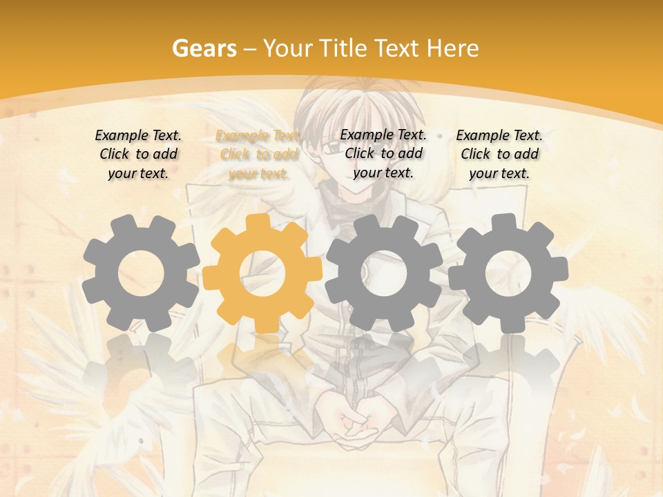 A Person Sitting On A Bench With A Yellow Background PowerPoint Template