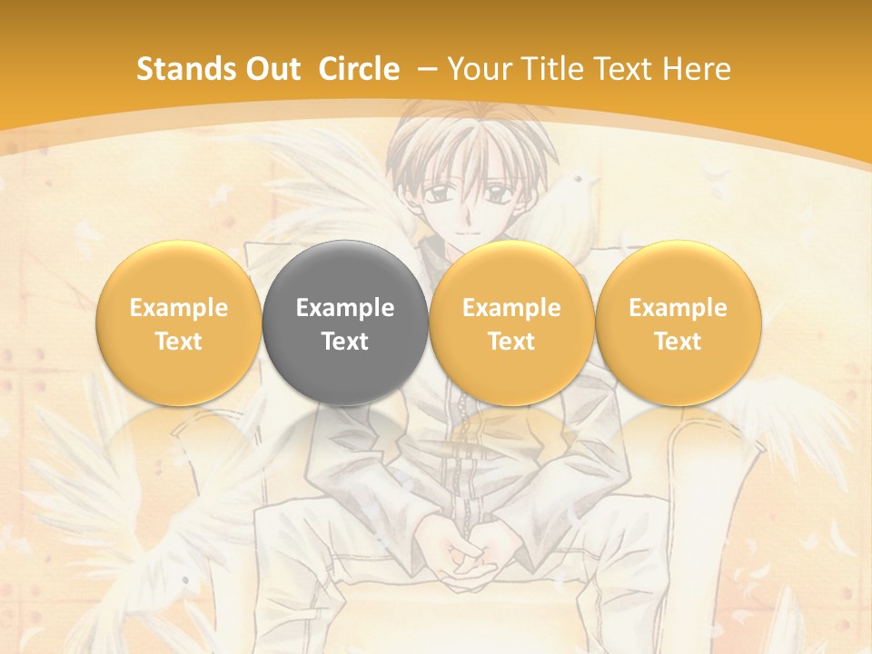 A Person Sitting On A Bench With A Yellow Background PowerPoint Template