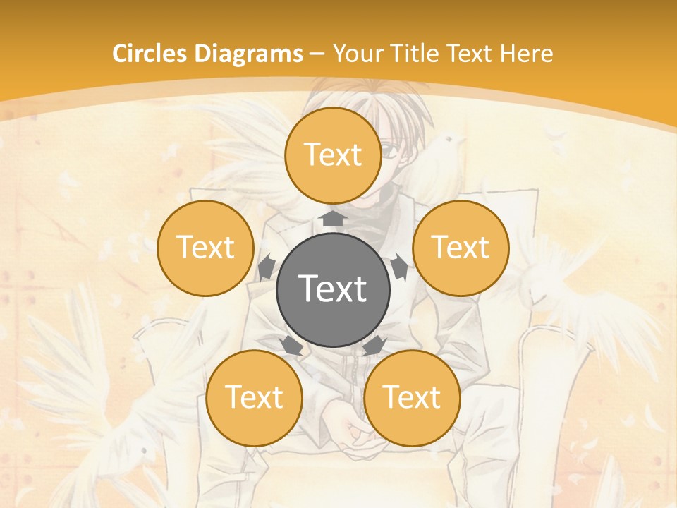 A Person Sitting On A Bench With A Yellow Background PowerPoint Template