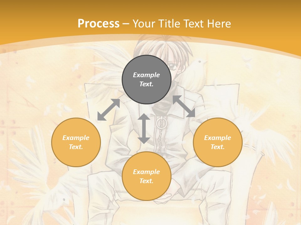 A Person Sitting On A Bench With A Yellow Background PowerPoint Template