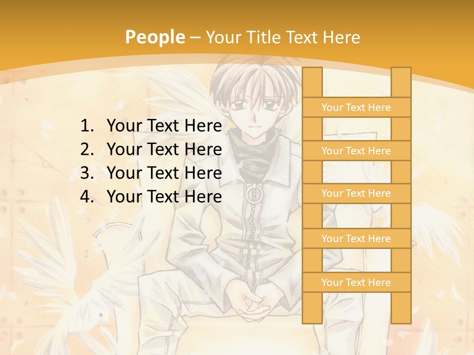 A Person Sitting On A Bench With A Yellow Background PowerPoint Template