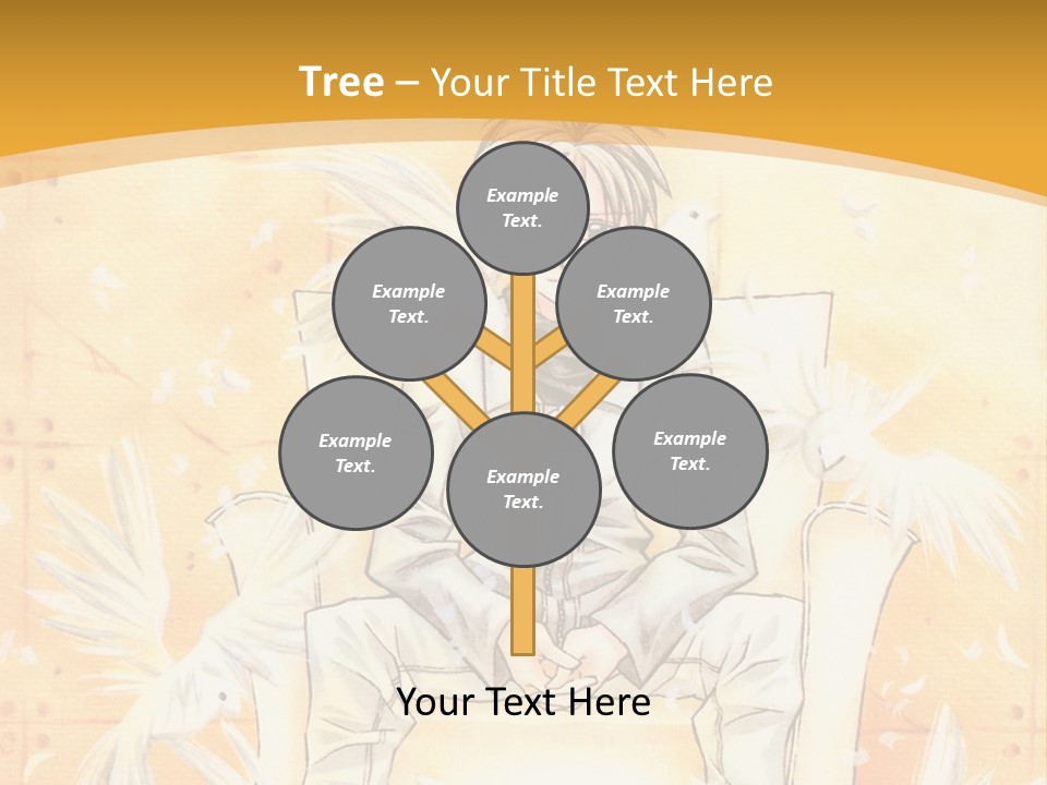 A Person Sitting On A Bench With A Yellow Background PowerPoint Template