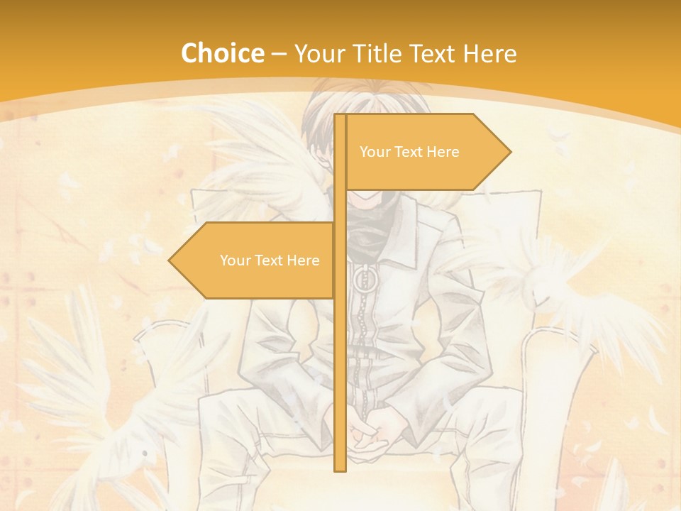 A Person Sitting On A Bench With A Yellow Background PowerPoint Template