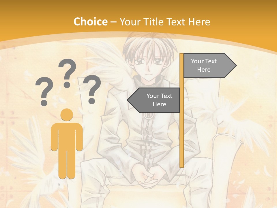 A Person Sitting On A Bench With A Yellow Background PowerPoint Template