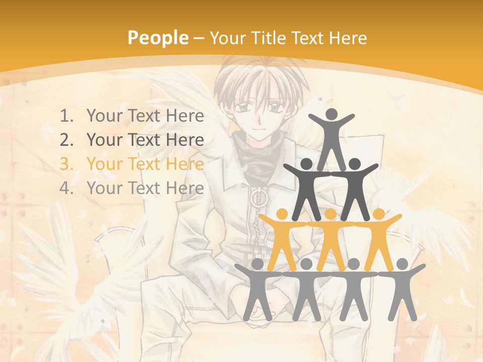A Person Sitting On A Bench With A Yellow Background PowerPoint Template