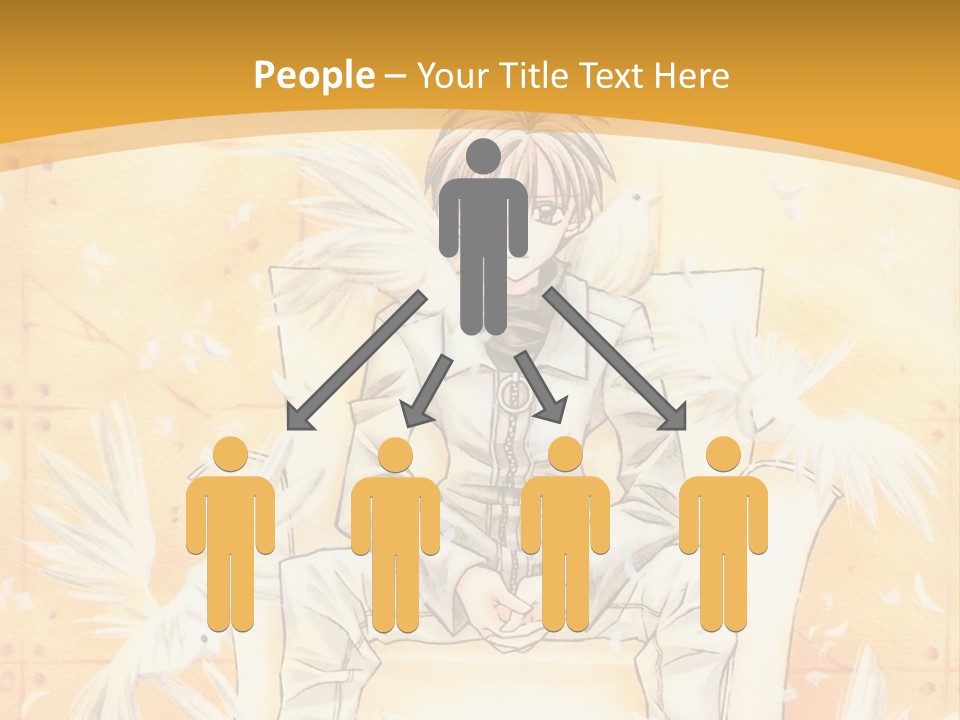 A Person Sitting On A Bench With A Yellow Background PowerPoint Template