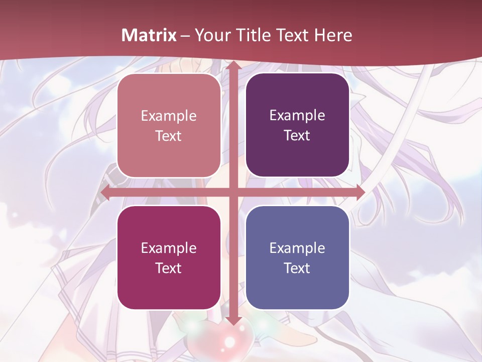 A Girl With Long Purple Hair Holding A Sword PowerPoint Template