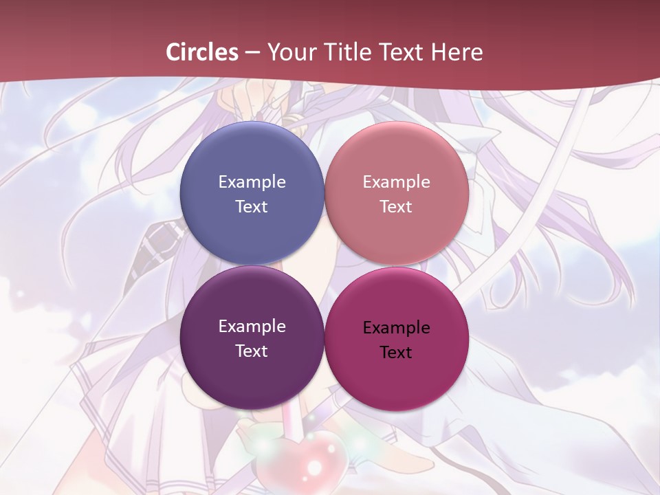 A Girl With Long Purple Hair Holding A Sword PowerPoint Template