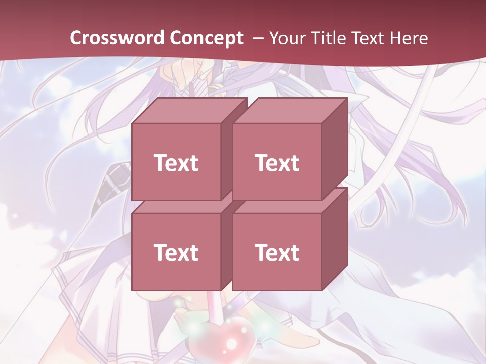 A Girl With Long Purple Hair Holding A Sword PowerPoint Template