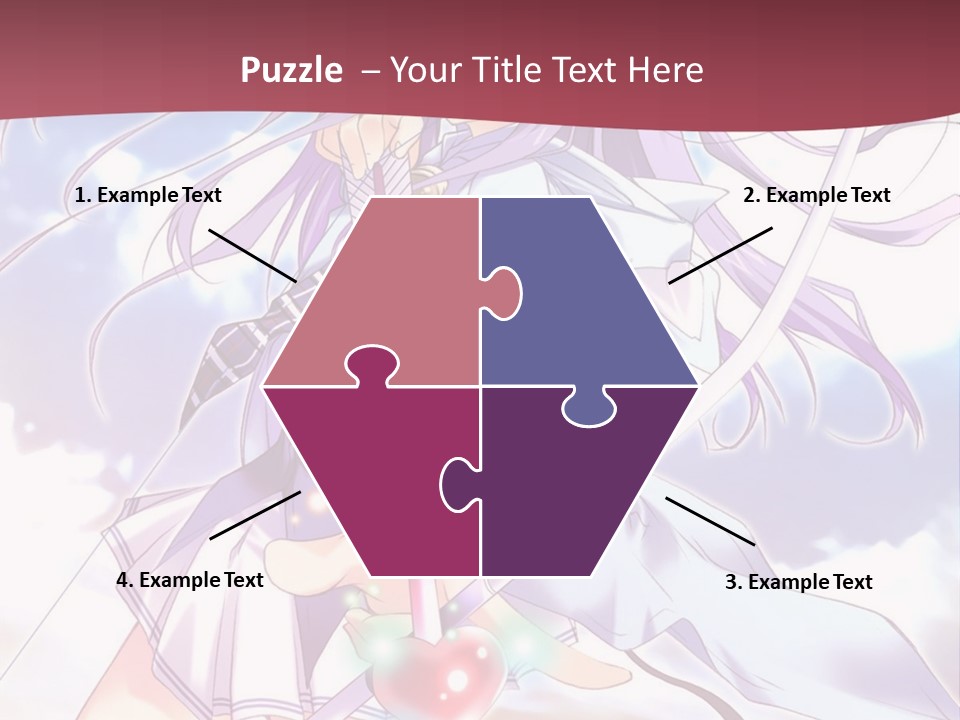 A Girl With Long Purple Hair Holding A Sword PowerPoint Template