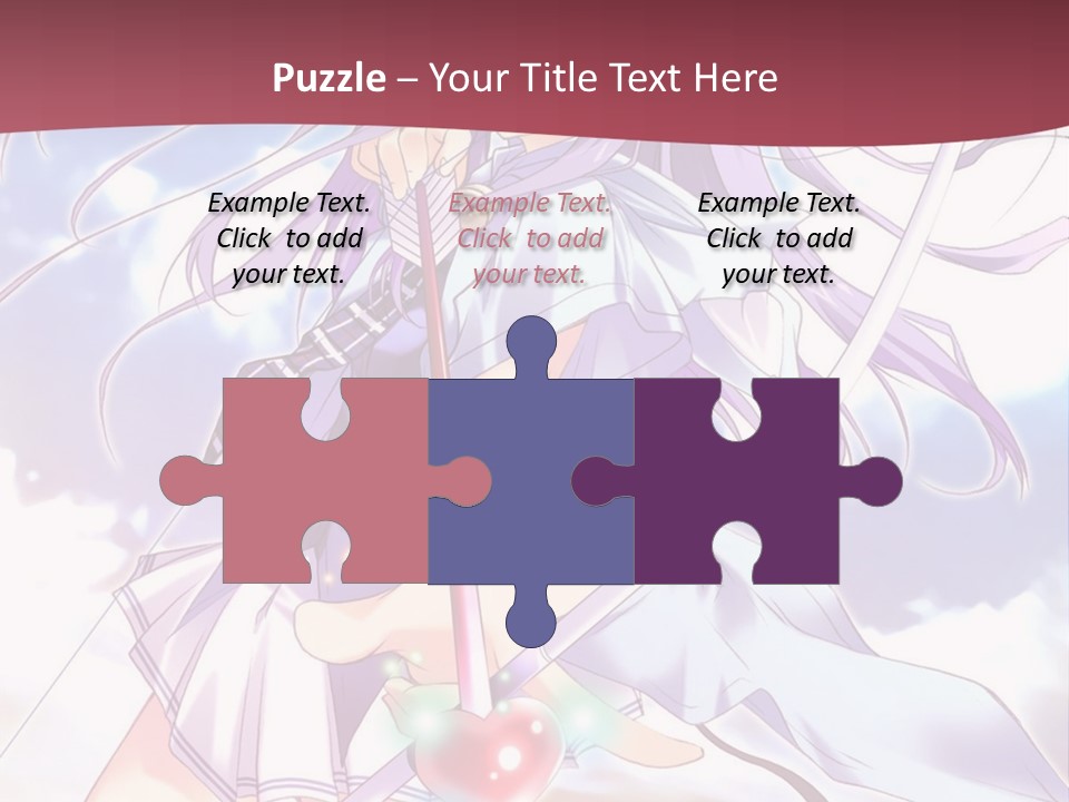 A Girl With Long Purple Hair Holding A Sword PowerPoint Template