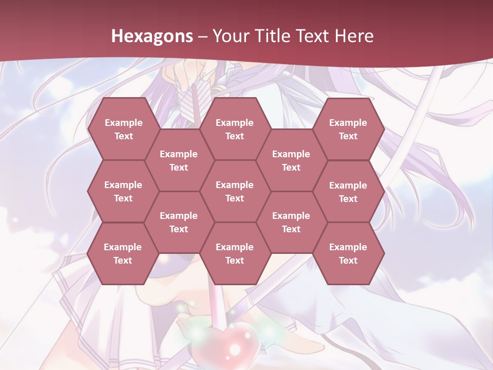 A Girl With Long Purple Hair Holding A Sword PowerPoint Template