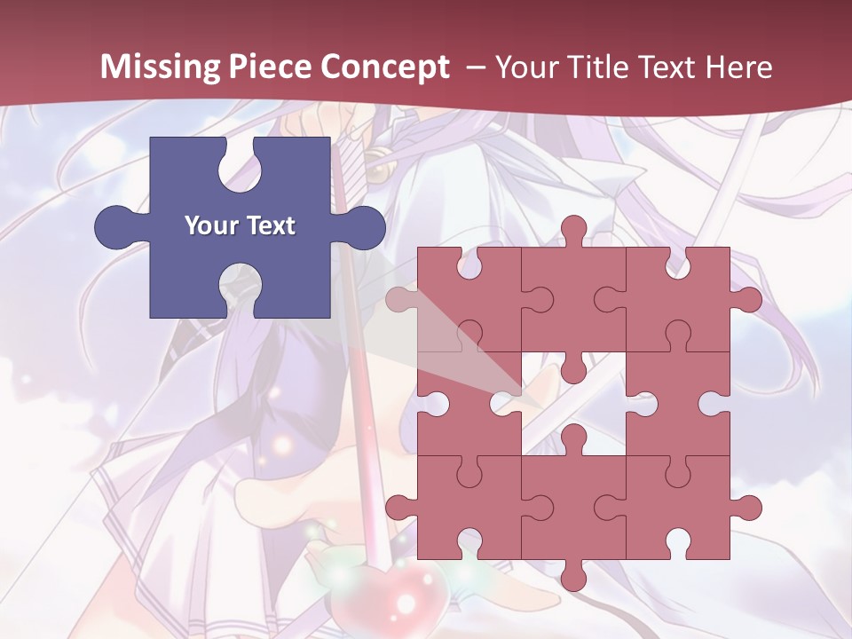 A Girl With Long Purple Hair Holding A Sword PowerPoint Template