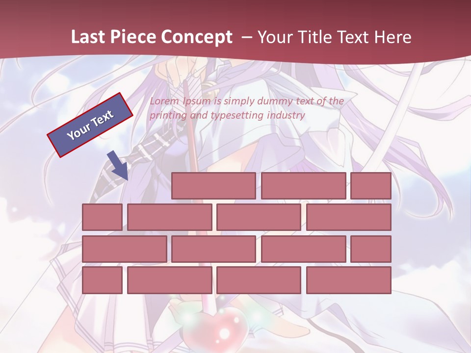 A Girl With Long Purple Hair Holding A Sword PowerPoint Template