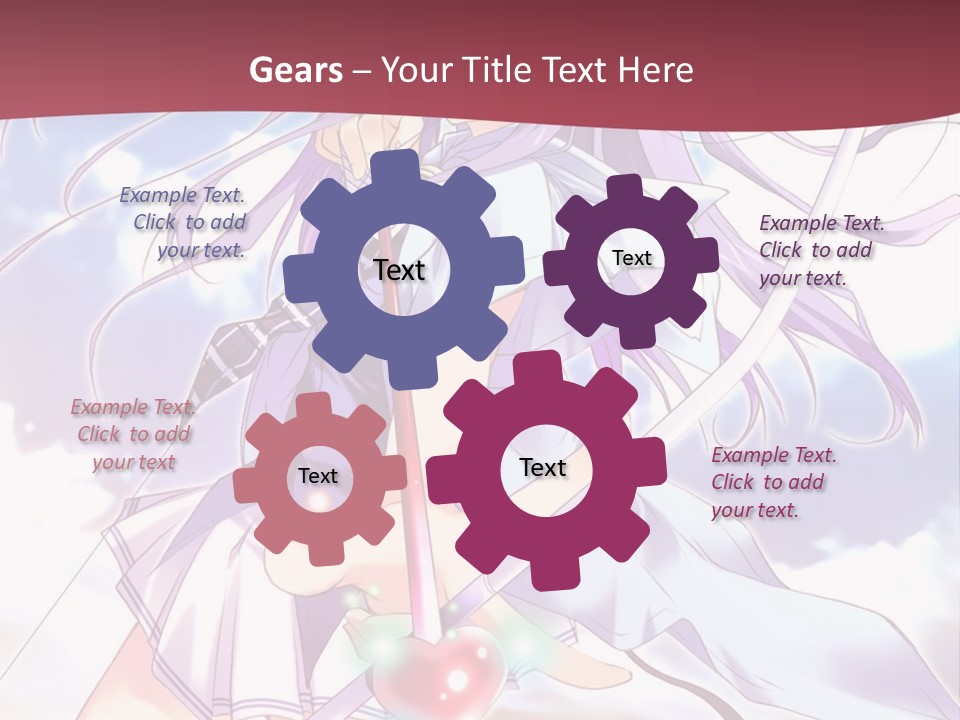 A Girl With Long Purple Hair Holding A Sword PowerPoint Template