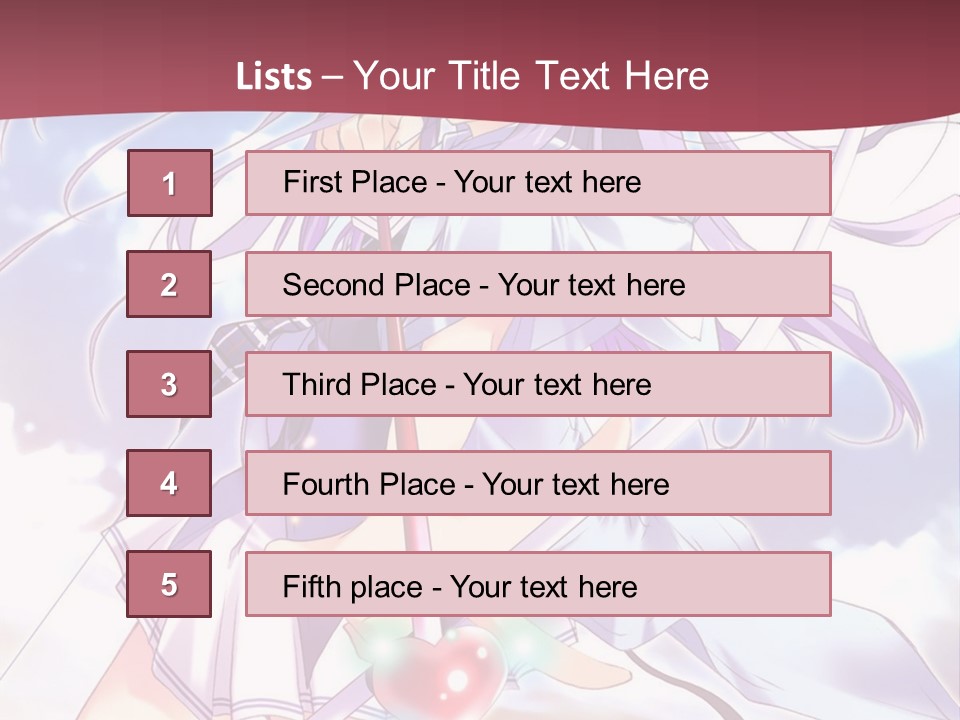 A Girl With Long Purple Hair Holding A Sword PowerPoint Template