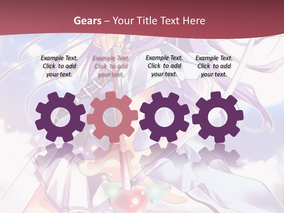 A Girl With Long Purple Hair Holding A Sword PowerPoint Template