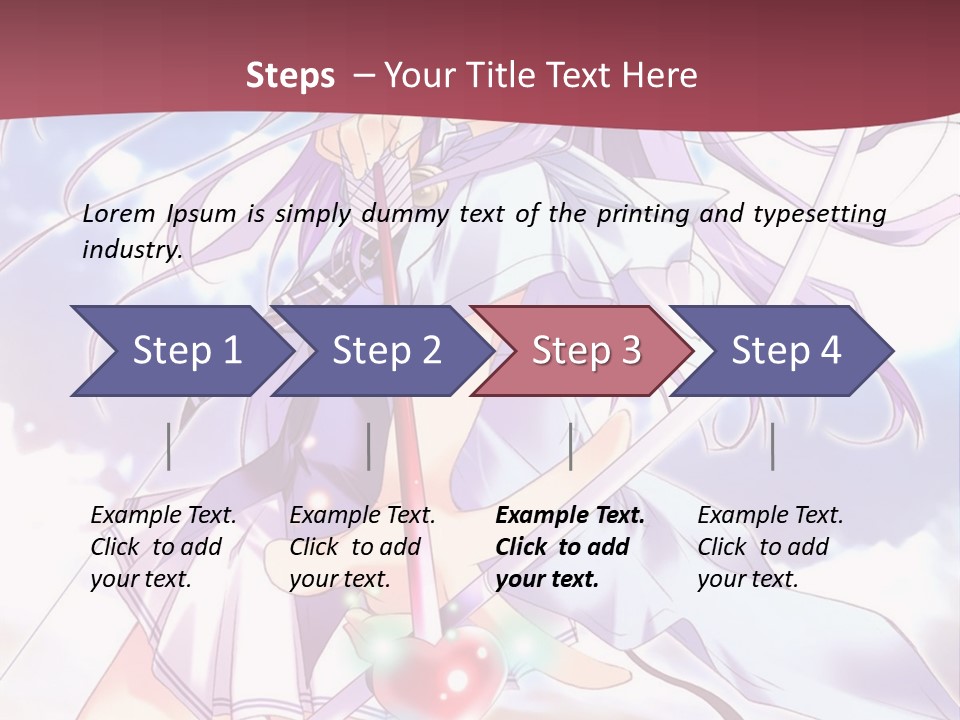 A Girl With Long Purple Hair Holding A Sword PowerPoint Template