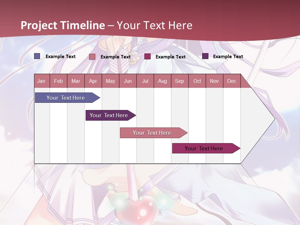 A Girl With Long Purple Hair Holding A Sword PowerPoint Template