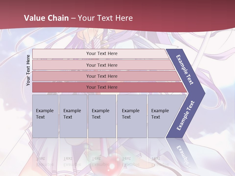 A Girl With Long Purple Hair Holding A Sword PowerPoint Template