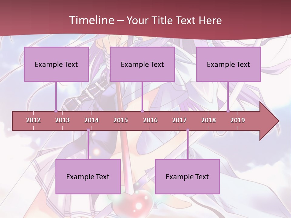 A Girl With Long Purple Hair Holding A Sword PowerPoint Template