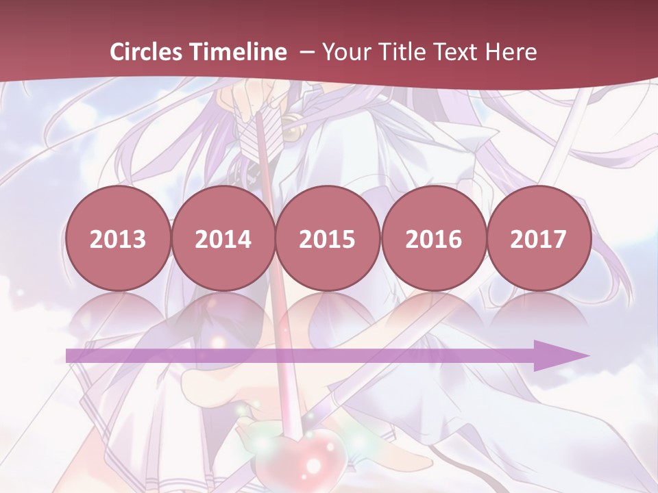 A Girl With Long Purple Hair Holding A Sword PowerPoint Template