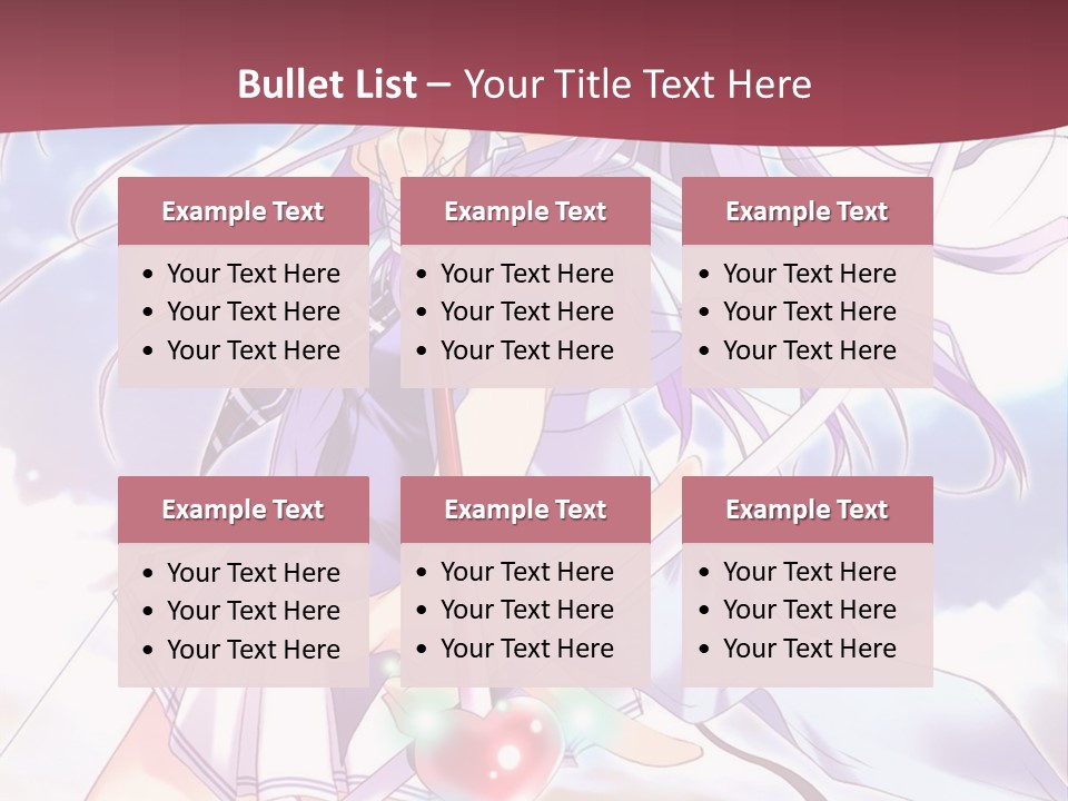 A Girl With Long Purple Hair Holding A Sword PowerPoint Template