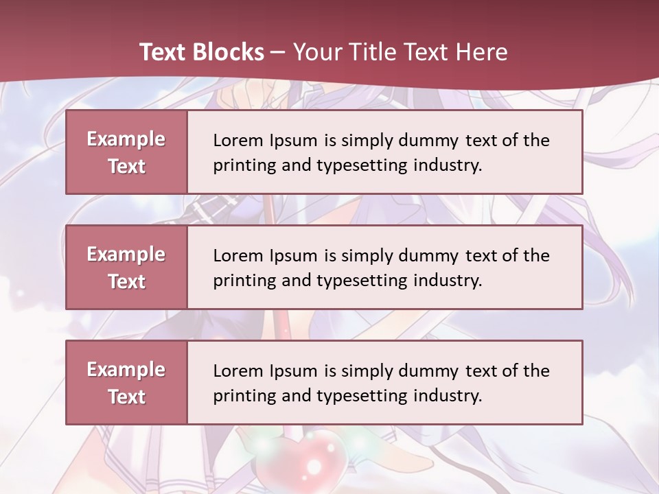 A Girl With Long Purple Hair Holding A Sword PowerPoint Template