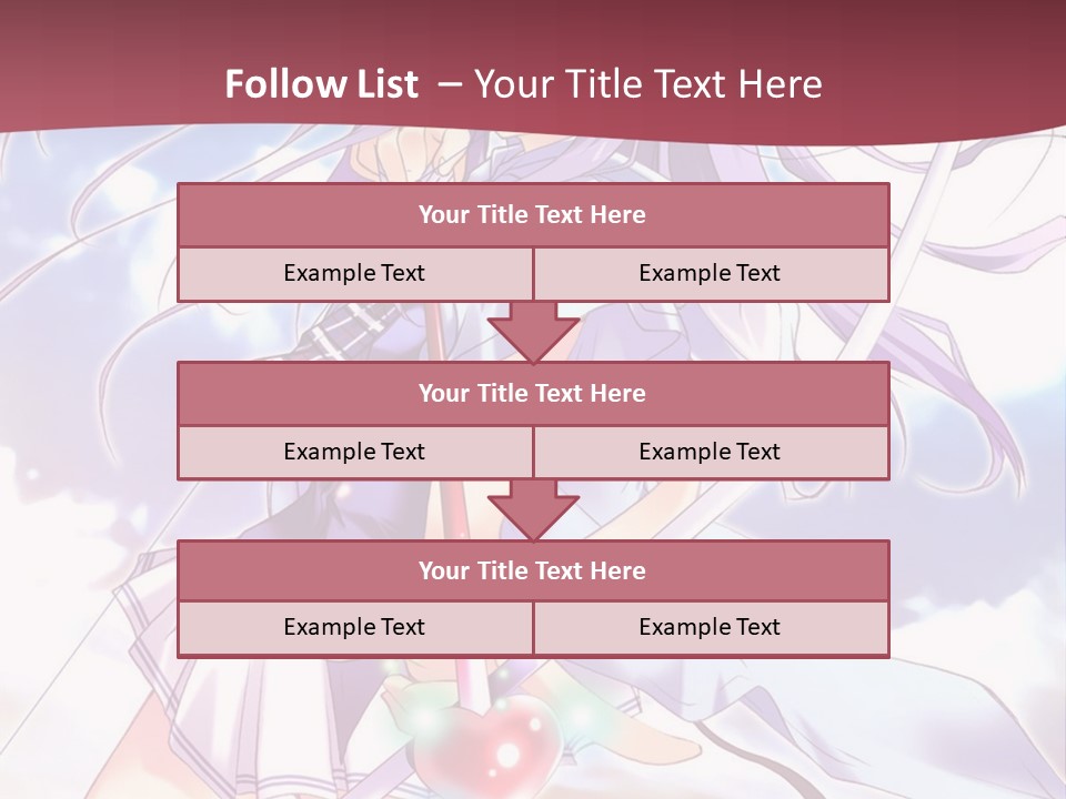 A Girl With Long Purple Hair Holding A Sword PowerPoint Template