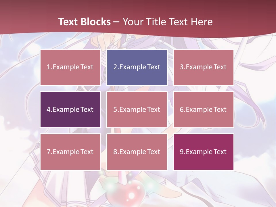 A Girl With Long Purple Hair Holding A Sword PowerPoint Template