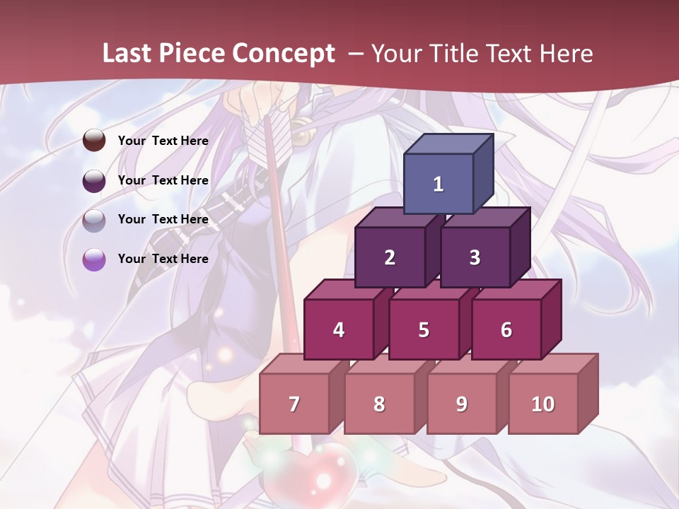 A Girl With Long Purple Hair Holding A Sword PowerPoint Template