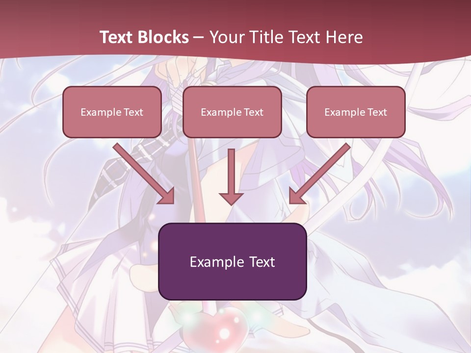 A Girl With Long Purple Hair Holding A Sword PowerPoint Template