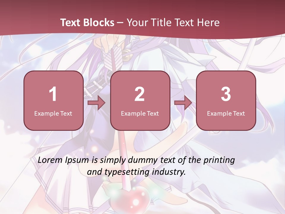 A Girl With Long Purple Hair Holding A Sword PowerPoint Template