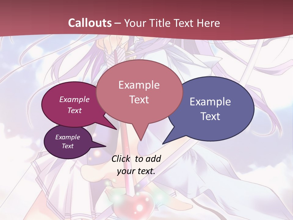 A Girl With Long Purple Hair Holding A Sword PowerPoint Template